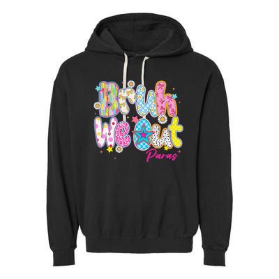Preppy Bruh We Out Paraprofessionals Last Day Of School Garment-Dyed Fleece Hoodie