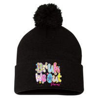 Preppy Bruh We Out Paraprofessionals Last Day Of School Pom Pom 12in Knit Beanie