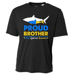 Proud Brother World Down Syndrome Awareness Day Shark T21 Cooling Performance Crew T-Shirt