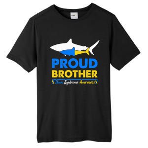 Proud Brother World Down Syndrome Awareness Day Shark T21 Tall Fusion ChromaSoft Performance T-Shirt