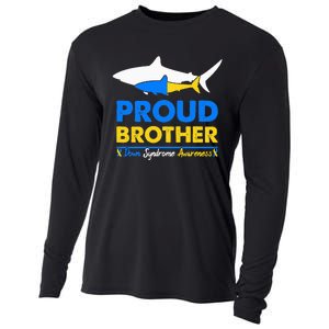 Proud Brother World Down Syndrome Awareness Day Shark T21 Cooling Performance Long Sleeve Crew