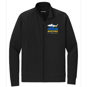 Proud Brother World Down Syndrome Awareness Day Shark T21 Stretch Full-Zip Cadet Jacket