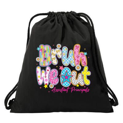 Preppy Bruh We Out Assistant Principals Last Day Of School Drawstring Bag