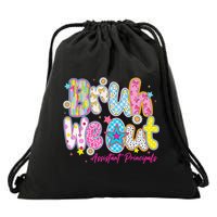 Preppy Bruh We Out Assistant Principals Last Day Of School Drawstring Bag