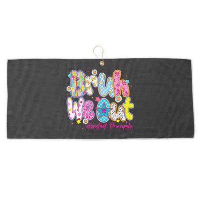 Preppy Bruh We Out Assistant Principals Last Day Of School Large Microfiber Waffle Golf Towel