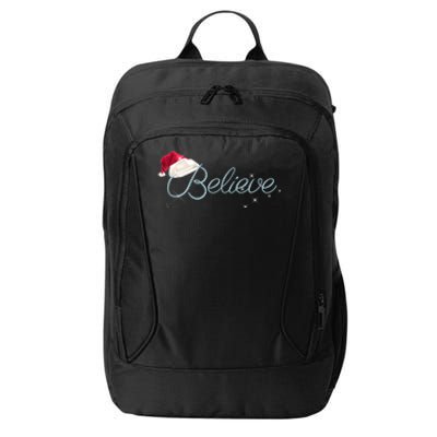 Pretty Believe With Santa Hat Holiday Christmas Gift City Backpack