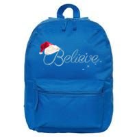 Pretty Believe With Santa Hat Holiday Christmas Gift 16 in Basic Backpack