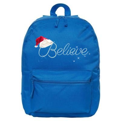 Pretty Believe With Santa Hat Holiday Christmas Gift 16 in Basic Backpack