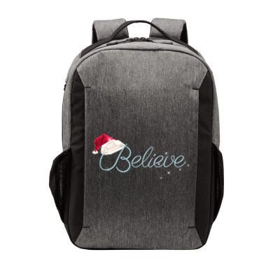 Pretty Believe With Santa Hat Holiday Christmas Gift Vector Backpack