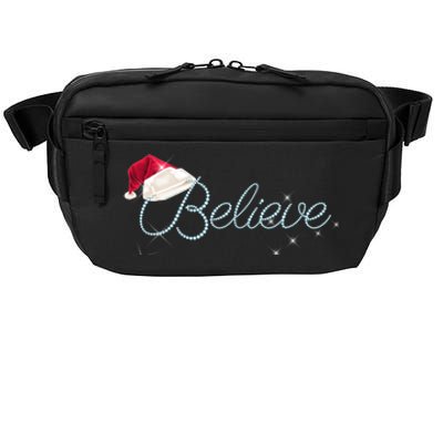 Pretty Believe With Santa Hat Holiday Christmas Gift Crossbody Pack