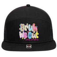 Preppy Bruh We Out School Secretaries Last Day Of School 7 Panel Mesh Trucker Snapback Hat
