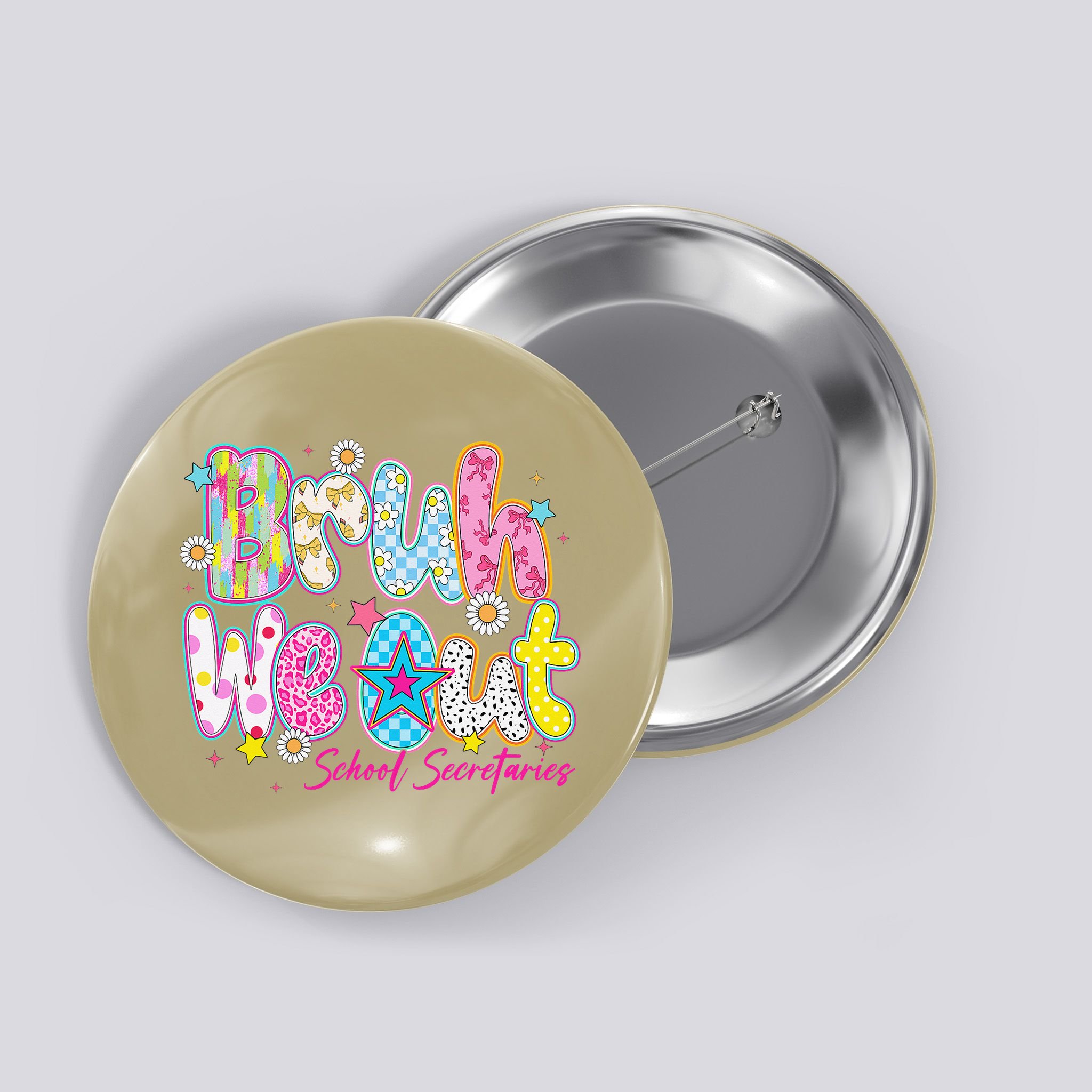 Preppy Bruh We Out School Secretaries Last Day Of School Button