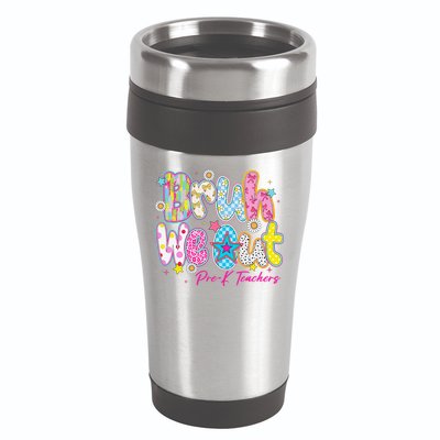 Preppy Bruh We Out Pre-K Teachers Last Day Of School Summer 16oz Travel Tumbler