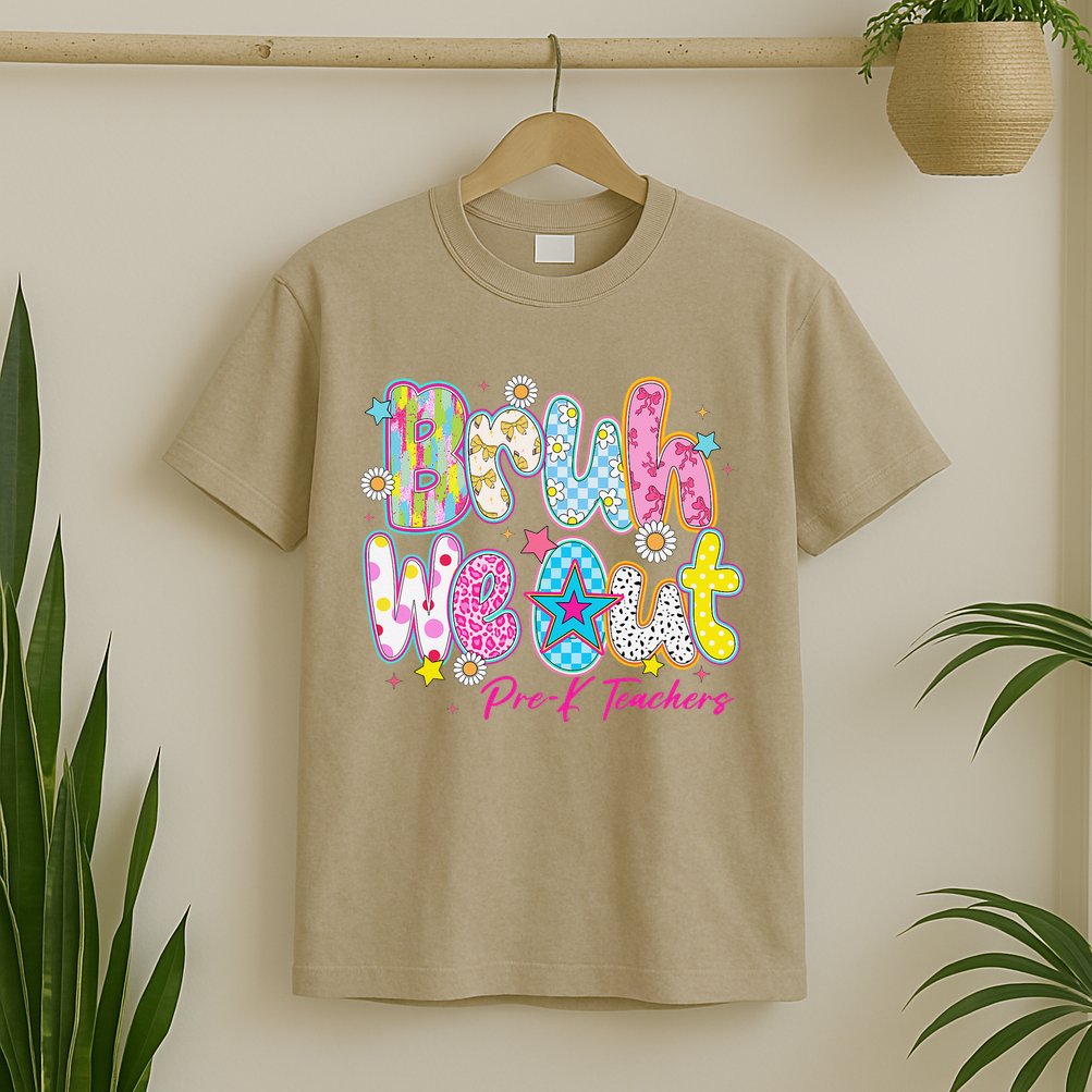 Preppy Bruh We Out Pre-K Teachers Last Day Of School Summer T-Shirt