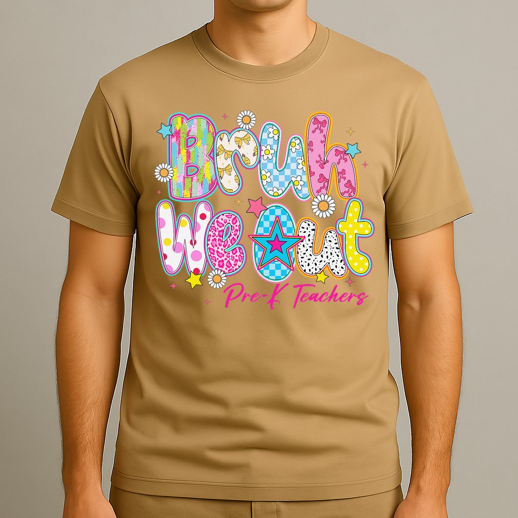 Preppy Bruh We Out Pre-K Teachers Last Day Of School Summer T-Shirt
