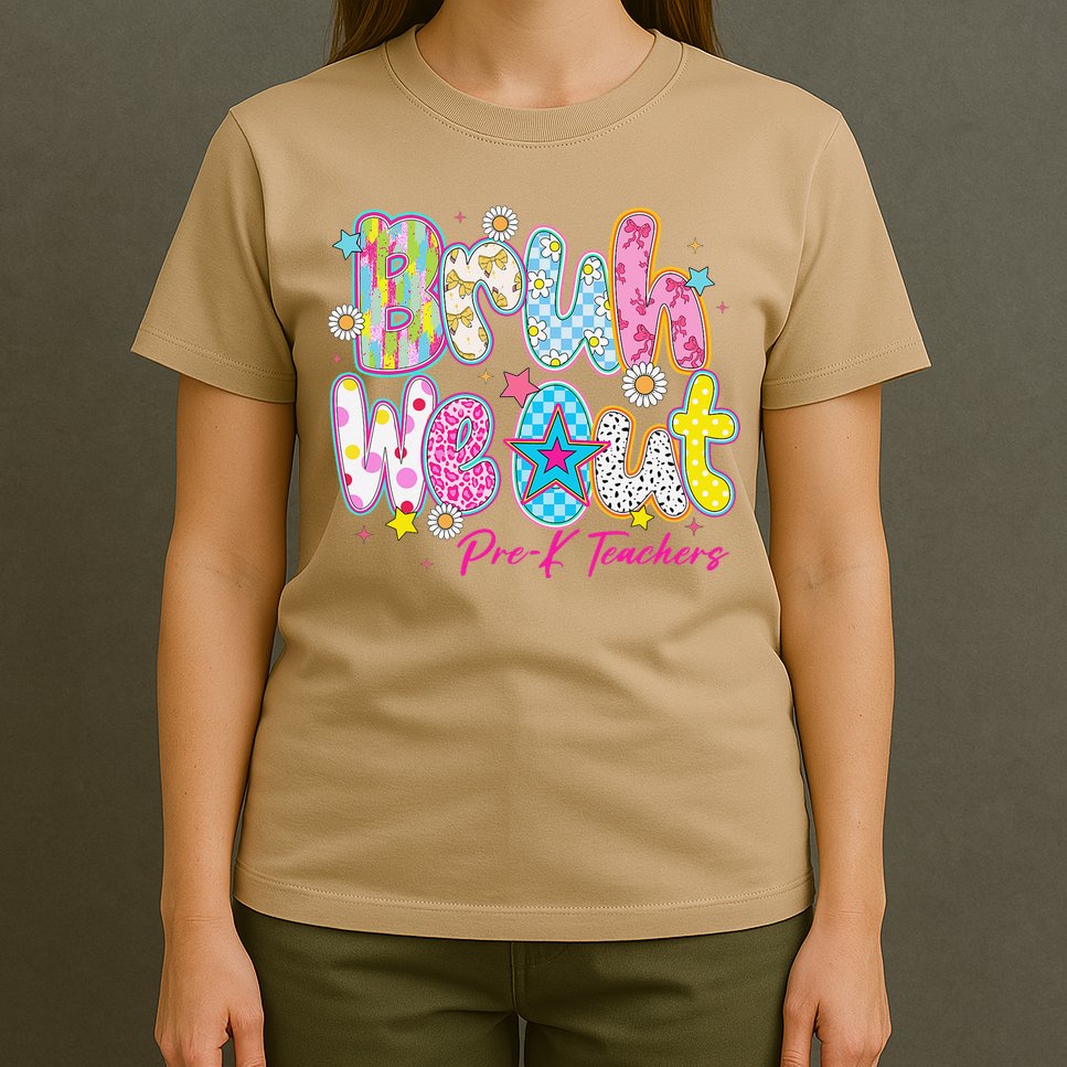 Preppy Bruh We Out Pre-K Teachers Last Day Of School Summer T-Shirt