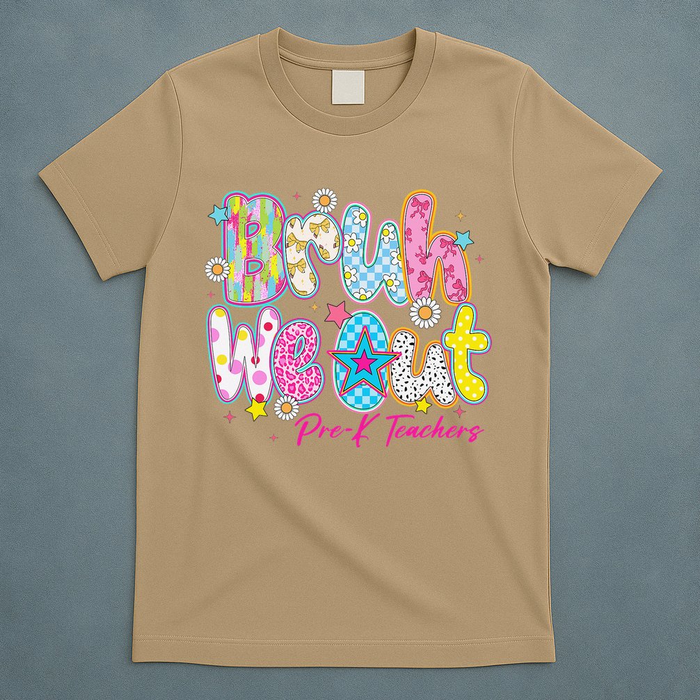Preppy Bruh We Out Pre-K Teachers Last Day Of School Summer T-Shirt