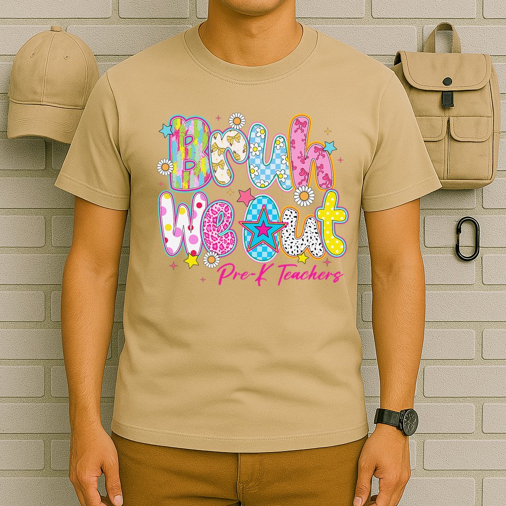 Preppy Bruh We Out Pre-K Teachers Last Day Of School Summer T-Shirt