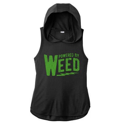 Powered By Weed Ladies PosiCharge Tri-Blend Wicking Draft Hoodie Tank