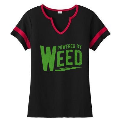 Powered By Weed Ladies Halftime Notch Neck Tee