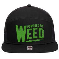 Powered By Weed 7 Panel Mesh Trucker Snapback Hat