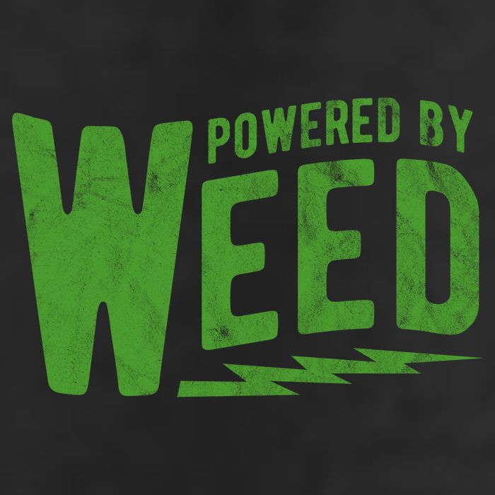 Powered By Weed 7 Panel Mesh Trucker Snapback Hat