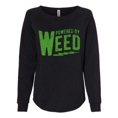 Powered By Weed Womens California Wash Sweatshirt