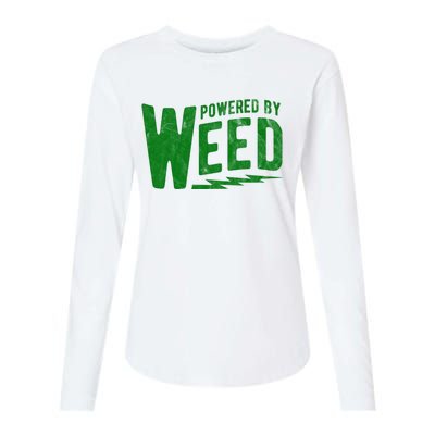 Powered By Weed Womens Cotton Relaxed Long Sleeve T-Shirt