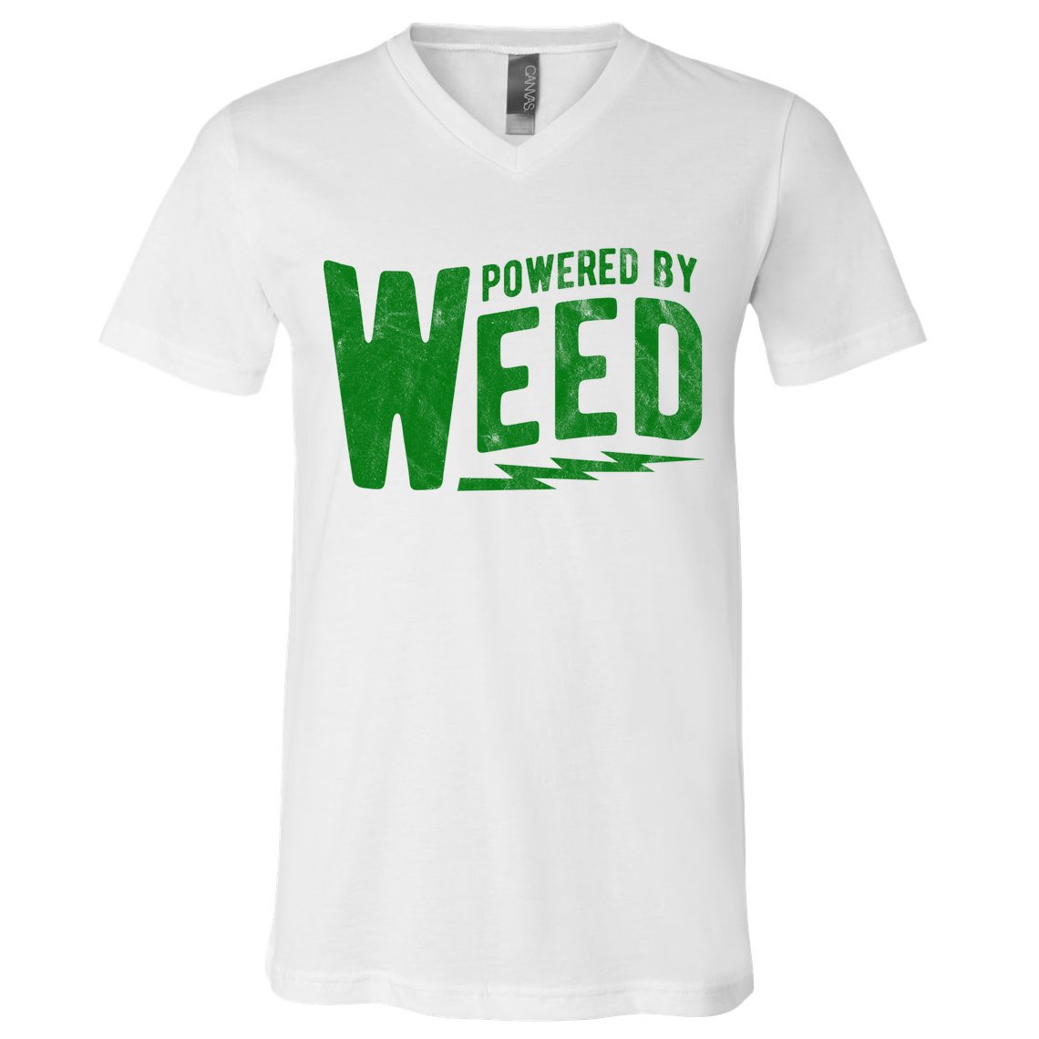 Powered By Weed V-Neck T-Shirt