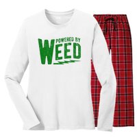 Powered By Weed Women's Long Sleeve Flannel Pajama Set 