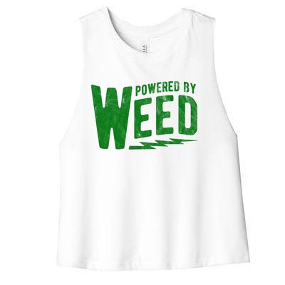 Powered By Weed Women's Racerback Cropped Tank