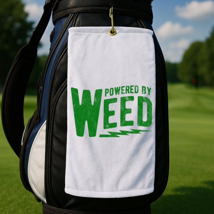 Powered By Weed Golf Towel