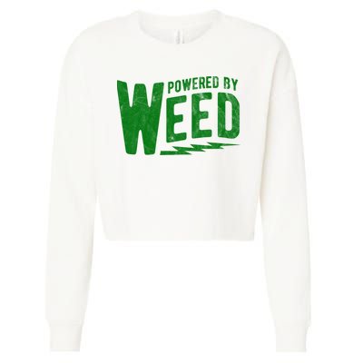 Powered By Weed Cropped Pullover Crew
