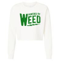 Powered By Weed Cropped Pullover Crew