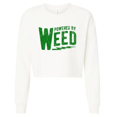 Powered By Weed Cropped Pullover Crew