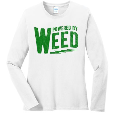 Powered By Weed Ladies Long Sleeve Shirt