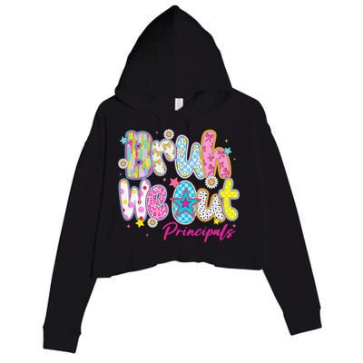 Preppy Bruh We Out Principals Last Day Of School Summer Crop Fleece Hoodie