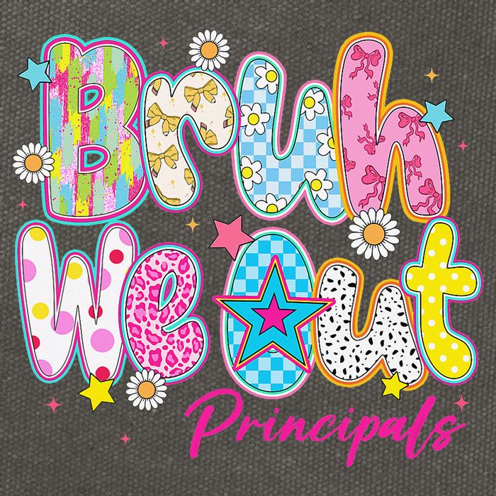 Preppy Bruh We Out Principals Last Day Of School Summer Cotton Canvas Backpack