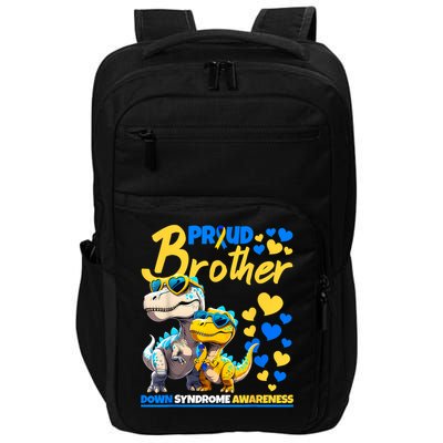 Proud Brother World Down Syndrome Awareness Dinosaur T21 Impact Tech Backpack