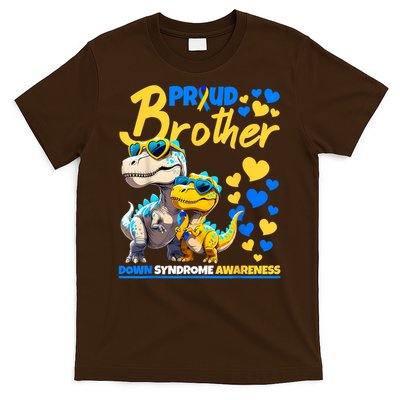 Proud Brother World Down Syndrome Awareness Dinosaur T21 T-Shirt