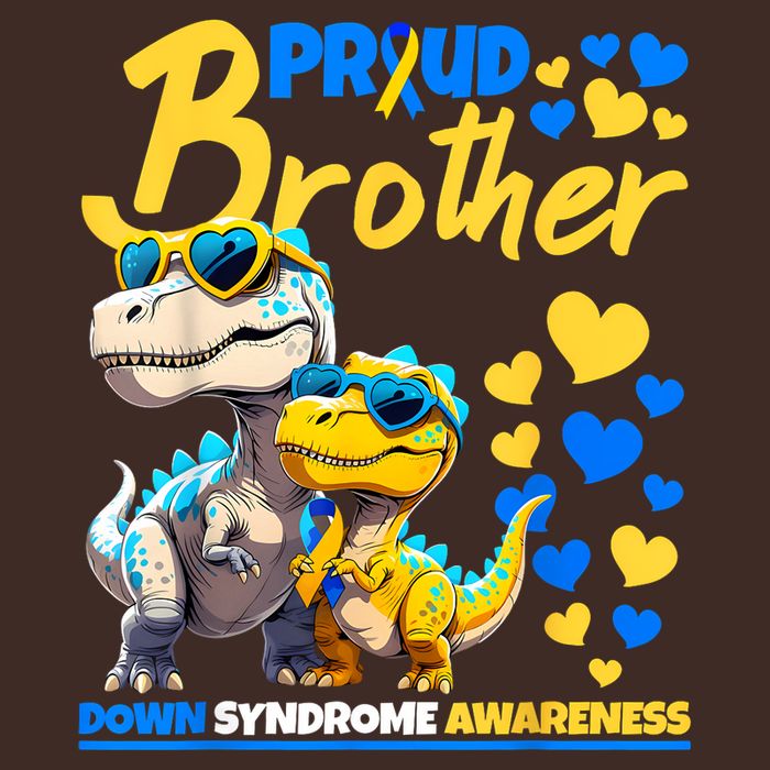 Proud Brother World Down Syndrome Awareness Dinosaur T21 T-Shirt