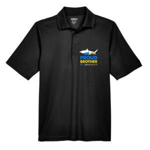 Proud Brother World Down Syndrome Awareness Day Shark T21 Men's Origin Performance Pique Polo