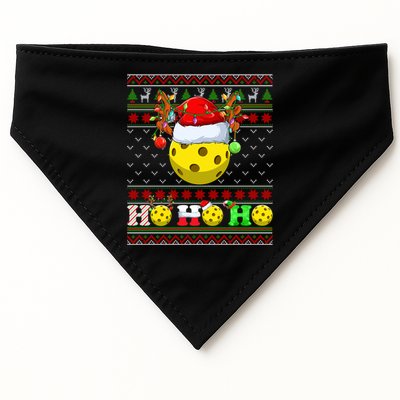 Pickleball Ball Xmas Tree Lights Ugly Christmas Sweater Gift USA-Made Doggie Bandana