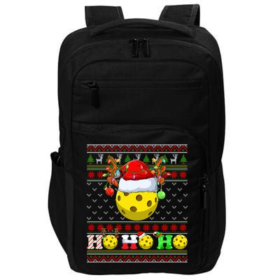 Pickleball Ball Xmas Tree Lights Ugly Christmas Sweater Gift Impact Tech Backpack