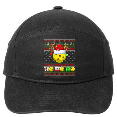 Pickleball Ball Xmas Tree Lights Ugly Christmas Sweater Gift 7-Panel Snapback Hat