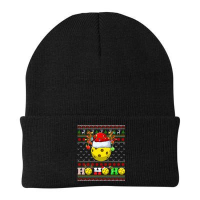 Pickleball Ball Xmas Tree Lights Ugly Christmas Sweater Gift Beanie