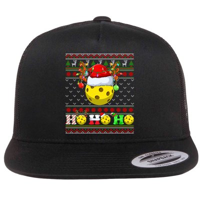 Pickleball Ball Xmas Tree Lights Ugly Christmas Sweater Gift Flatbill Hat