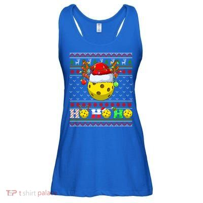 Pickleball Ball Xmas Tree Lights Ugly Christmas Sweater Gift Ladies Essential Flowy Tank