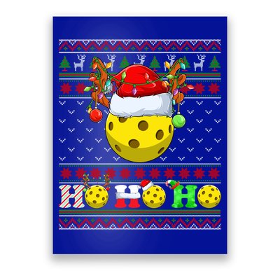 Pickleball Ball Xmas Tree Lights Ugly Christmas Sweater Gift Poster