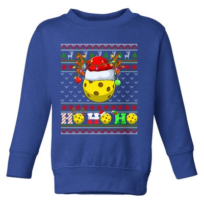 Pickleball Ball Xmas Tree Lights Ugly Christmas Sweater Gift Toddler Sweatshirt